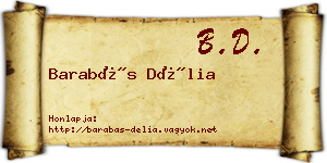 Barabás Délia névjegykártya